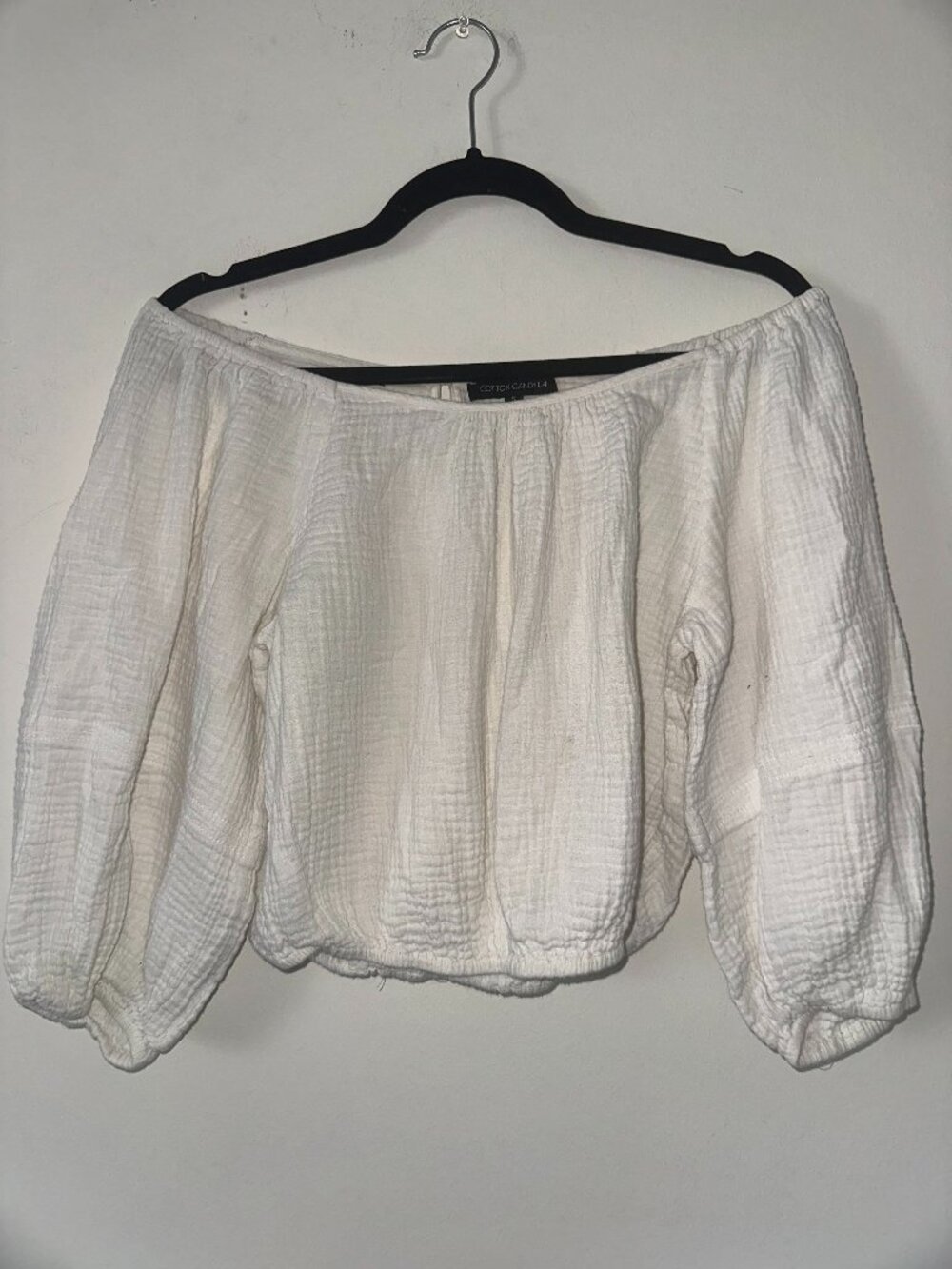 Cotton Candy LA by Textured Off-The-Shoulder Gauze Top